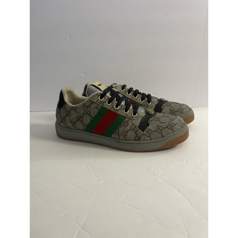 Gucci Screener GG‎ Canvas Low-Top Sneakers Size 10 - Picture 4 of 16